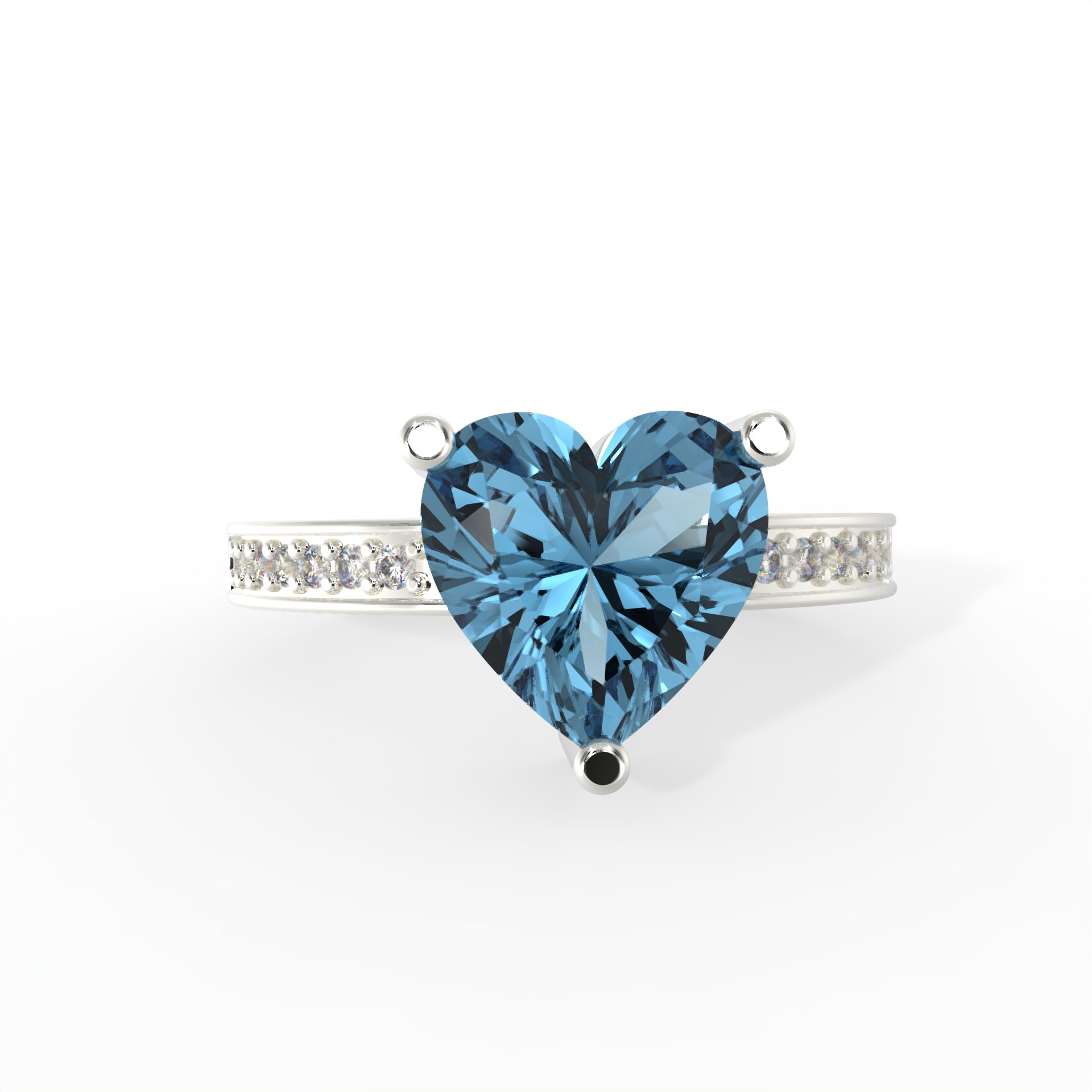 Heart Blue Sparkling Solitaire Ring – 925 Hallmarked Sterling Silver Elegance by Kesardeep